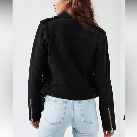 Wilfred Free Lennon Suede Biker Jacket in Black Sz Small ~NEW - Picture 3 of 7